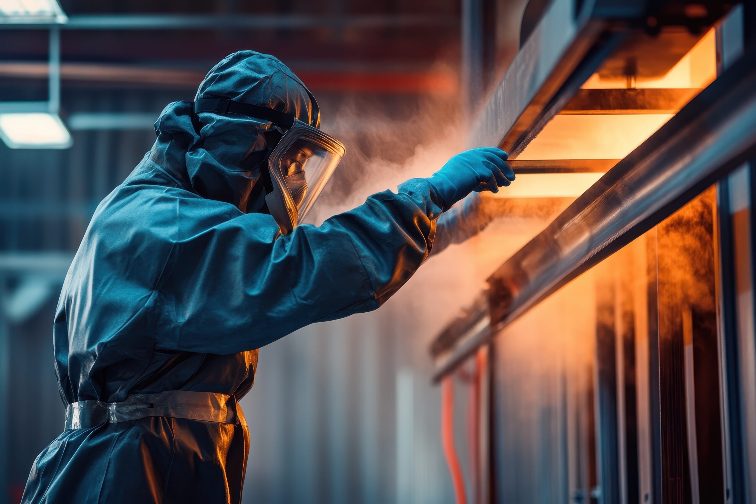 A spray coating worker.